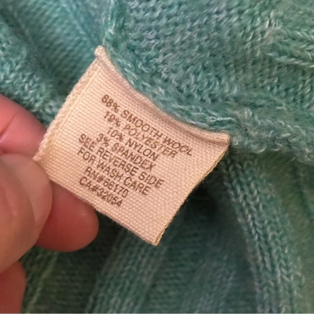 Free People Seafoam Double Zip Sweater XS Collar Ribbed Closet Y2K